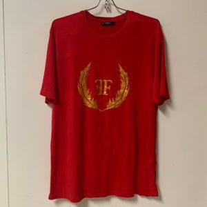 Red T-Shirt with Gold logo